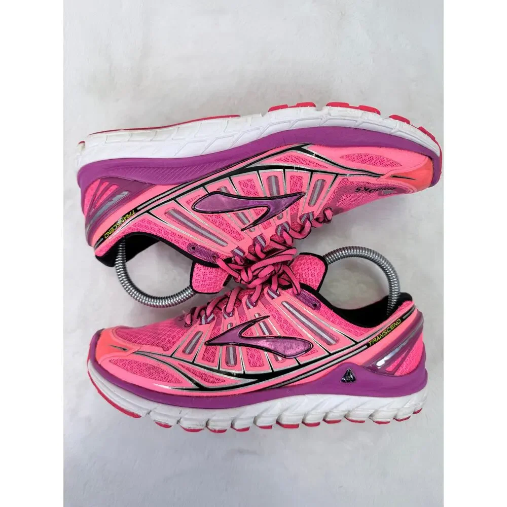 Brooks Transcend 1 Pink Purple Womens Running Shoes Size 8